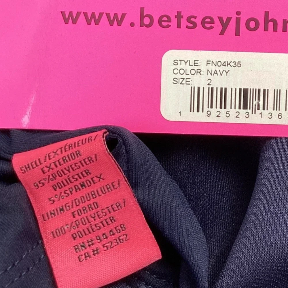Betsey Johnson Navy Bell Sleeve Dress Women's Lined Zip Back Size 2 NWT Cocktail